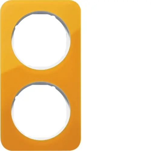 Berker 10122339 afdekraam 2-voudig R1 transparant oranje acryl wit