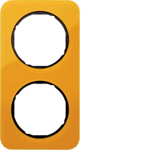 Berker 10122334 afdekraam 2-voudig R1 transparant oranje acryl zwart