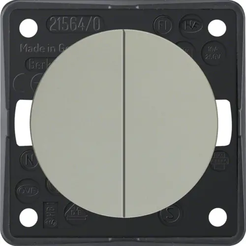 Berker 936752568 Integro Flow serie impulsdrukker 2x maakcontact mat chroom