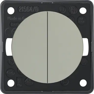 Berker 936752524 Integro Flow serie impulsdrukker 2x maakcontact edelstaal