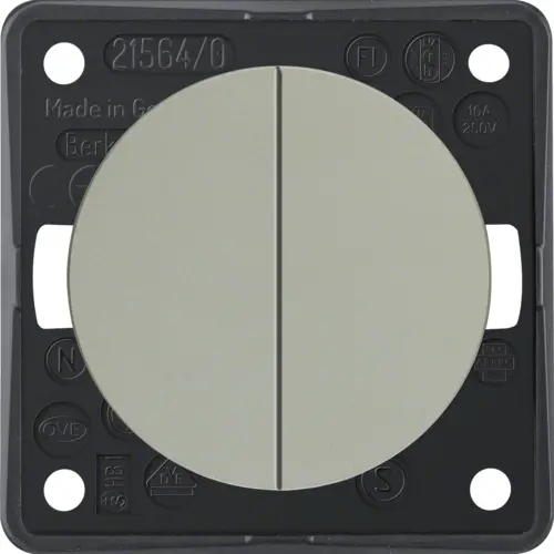 Berker 936752524 Integro Flow serie impulsdrukker 2x maakcontact edelstaal