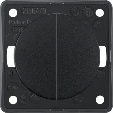 Berker 936752510 Integro Flow serie impulsdrukker 2x maakcontact zwart glans