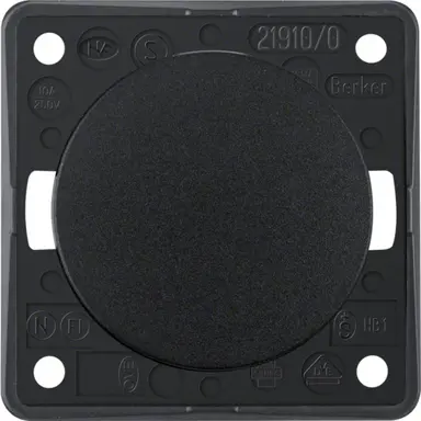 Berker 936712510 Integro Flow pulsdrukker maakcontact zwart glans