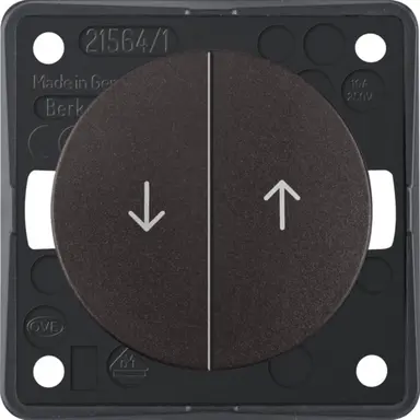 Berker 936532501 Integro Flow jaloezie impulsdrukker met pijlsymbolen bruin mat