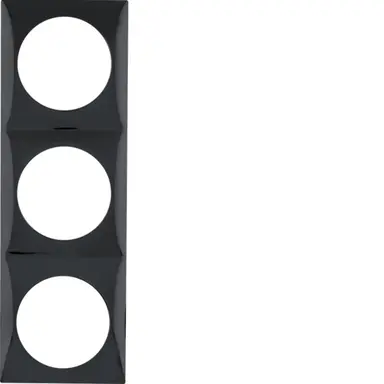 Berker 918192510 Integro Flow afdekraam 3-voudig zwart glans