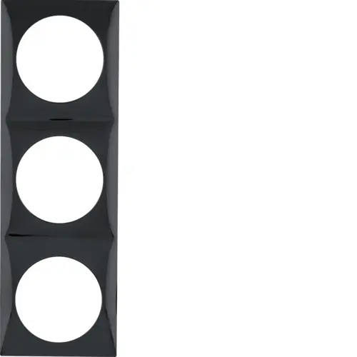 Berker 918192510 Integro Flow afdekraam 3-voudig zwart glans