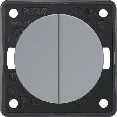 Berker 936552507 Integro Flow serieschakelaar 10 AX grijs glans