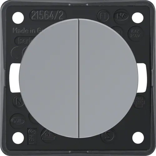 Berker 936552507 Integro Flow serieschakelaar 10 AX grijs glans