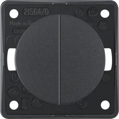 Berker 936752505 Integro Flow serie impulsdrukker 2x maakcontact antraciet mat