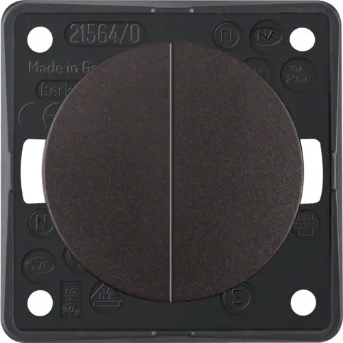 Berker 936752501 Integro Flow serie impulsdrukker 2x maakcontact bruin mat
