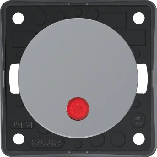 Berker 937722507 Integro Flow pulsdrukker maakcontact verlicht grijs glans