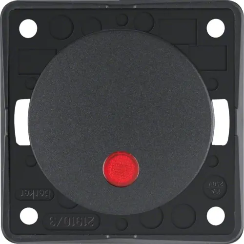 Berker 937722505 Integro Flow pulsdrukker maakcontact verlicht antraciet mat