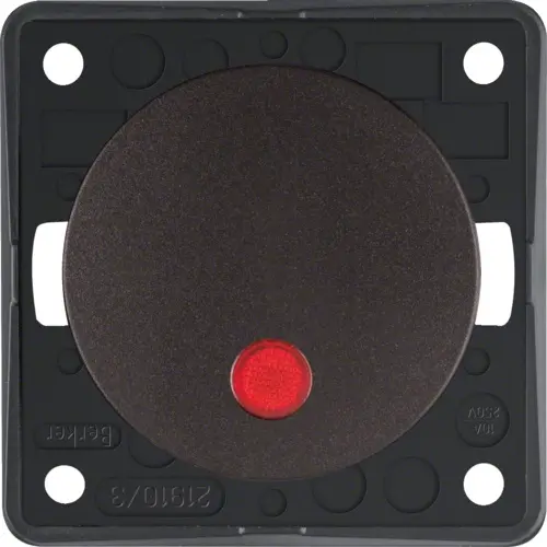 Berker 937722501 Integro Flow pulsdrukker maakcontact verlicht bruin mat