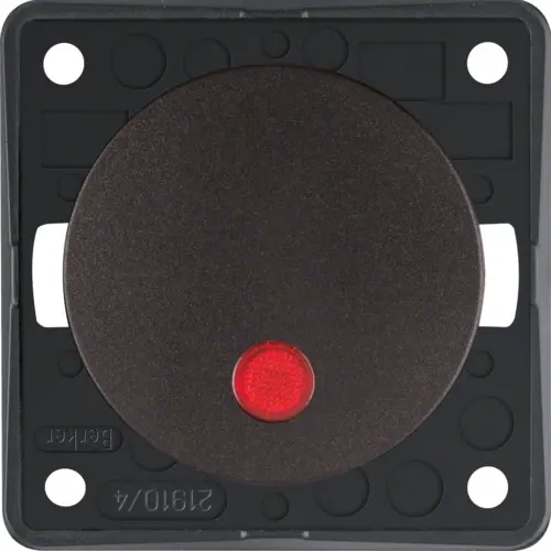 Berker 937622531 Integro Flow uitschakelaar 2-polig 12 V met controleverlichting bruin mat