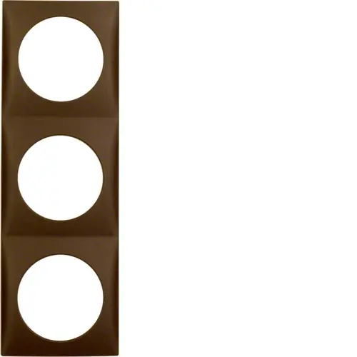 Berker 918192511 Integro Flow afdekraam 3-voudig bruin mat