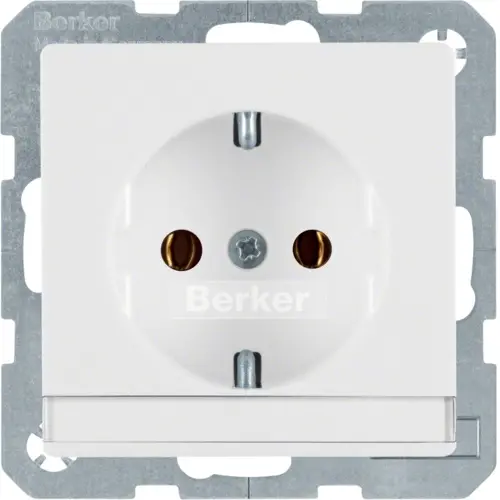 Berker 47506089 wandcontactdoos randaarde tekstveld Q1/Q3/Q7 wit