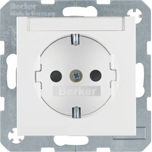 Berker 47491909 wandcontactdoos randaarde kindveilig tekstveld S1/B3/B7 wit mat