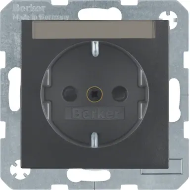 Berker 47491606 wandcontactdoos randaarde kindveilig tekstveld S1/B3/B7 antraciet mat