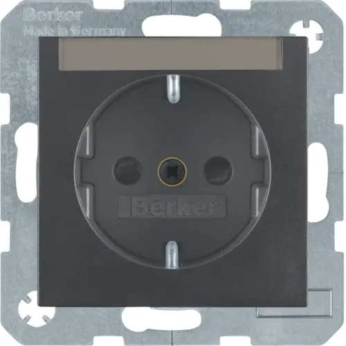 Berker 47491606 wandcontactdoos randaarde kindveilig tekstveld S1/B3/B7 antraciet mat