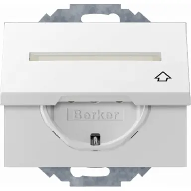 Berker 47487109 wandcontactdoos randaarde kindveilig klapdeksel 45 graden draaibaar K1 wit