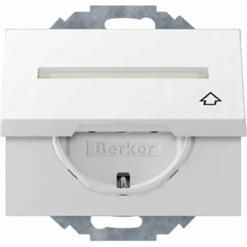 Berker 47487109 wandcontactdoos randaarde kindveilig klapdeksel 45 graden draaibaar K1 wit