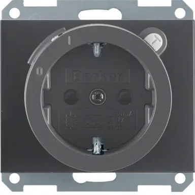 Berker 47087006 wandcontactdoos randaarde kindveilig aardlekschakelaar K1 antraciet