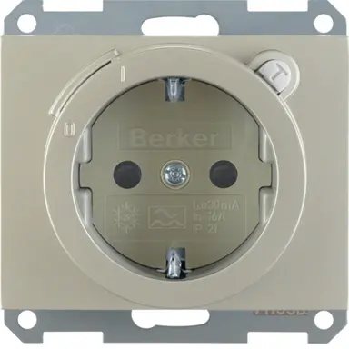 Berker 47087004 wandcontactdoos randaarde kindveilig aardlekschakelaar K5 edelstaal