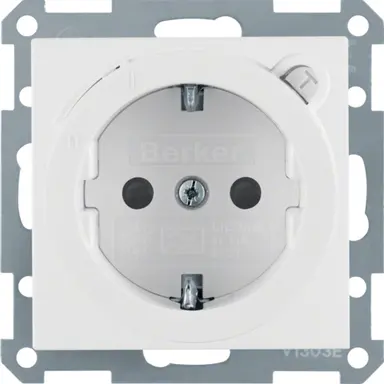 Berker 47081909 wandcontactdoos randaarde kindveilig aardlekschakelaar S1/B3/B7 wit mat