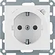 Berker 47081909 wandcontactdoos randaarde kindveilig aardlekschakelaar S1/B3/B7 wit mat