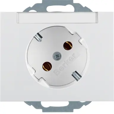 Berker 47287109 wandcontactdoos randaarde 45 graden gedraaid K1 wit