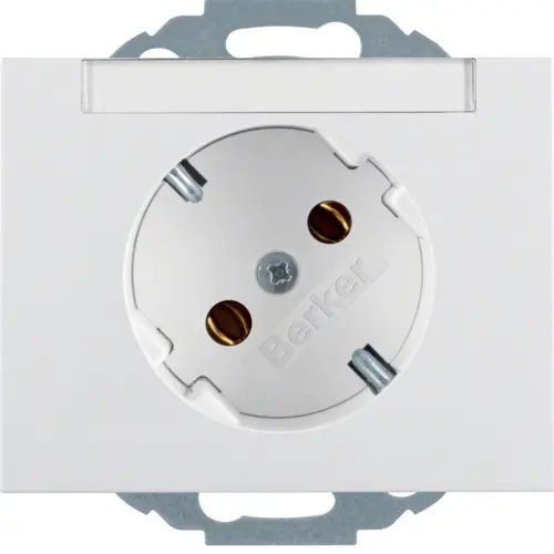 Berker 47287109 wandcontactdoos randaarde 45 graden gedraaid K1 wit