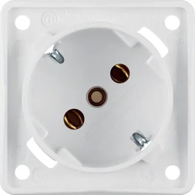 Berker 841852522 Integro Flow wandcontactdoos randaarde 45 graden schroefklemmen wit mat