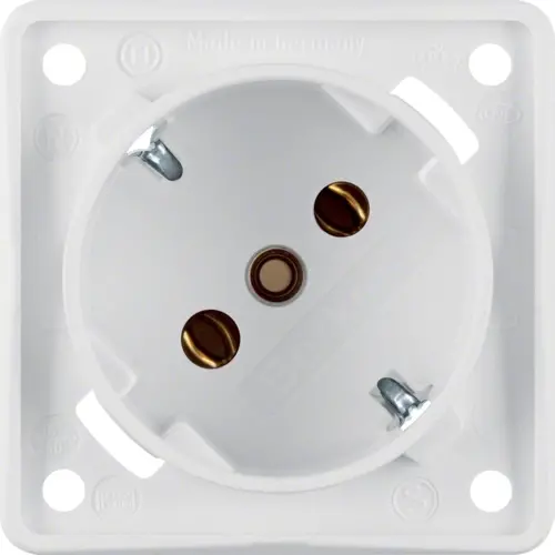 Berker 841852522 Integro Flow wandcontactdoos randaarde 45 graden schroefklemmen wit mat