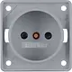 Berker 961942506 Integro Flow wandcontactdoos zonder randaarde kindveilig grijs mat