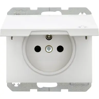 Berker 6768777109 wandcontactdoos penaarde kindveilig klapdeksel K1 wit