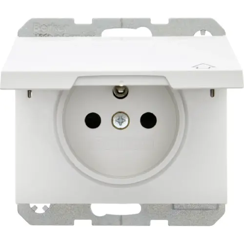 Berker 6768777109 wandcontactdoos penaarde kindveilig klapdeksel K1 wit