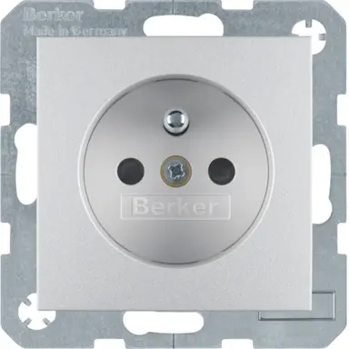 Berker 6768761404 wandcontactdoos penaarde kindveilig S1/B3/B7 aluminium mat
