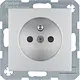 Berker 6768761404 wandcontactdoos penaarde kindveilig S1/B3/B7 aluminium mat