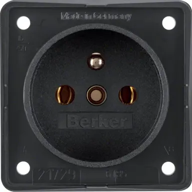 Berker 9618505 Integro Flow wandcontactdoos penaarde zwart mat