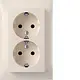 Berker 47748982 wandcontactdoos 2-voudig randaarde voor enkele inbouwdoos S1 creme glans