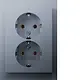 Berker 47747003 wandcontactdoos 2-voudig randaarde voor enkele inbouwdoos K5 aluminium