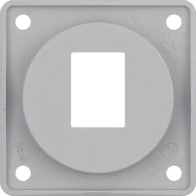 Berker 945572507 Integro Flow draagplaat 1-voudig voor AMP modulaire jacks grijs glans