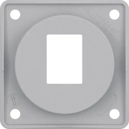 Berker 945572507 Integro Flow draagplaat 1-voudig voor AMP modulaire jacks grijs glans