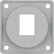 Berker 945572507 Integro Flow draagplaat 1-voudig voor AMP modulaire jacks grijs glans