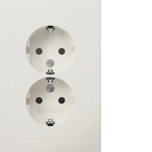 Berker 47726099 wandcontactdoos 2-voudig randaarde voor ovale 1,5 inbouwdoos Q3 wit