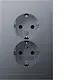 Berker 47726094 wandcontactdoos 2-voudig randaarde voor ovale 1,5 inbouwdoos Q3 aluminium