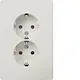 Berker 47726089 wandcontactdoos 2-voudig randaarde voor ovale 1,5 inbouwdoos Q1 wit