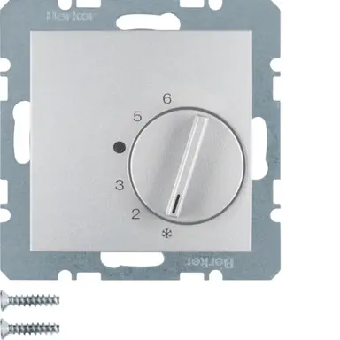 Berker 20261404 kamerthermostaat wisselcontact S1/B3/B7 aluminium mat