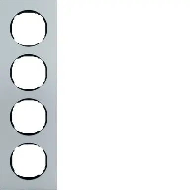 Berker 10142674 afdekraam 4-voudig vlak R8 aluminium