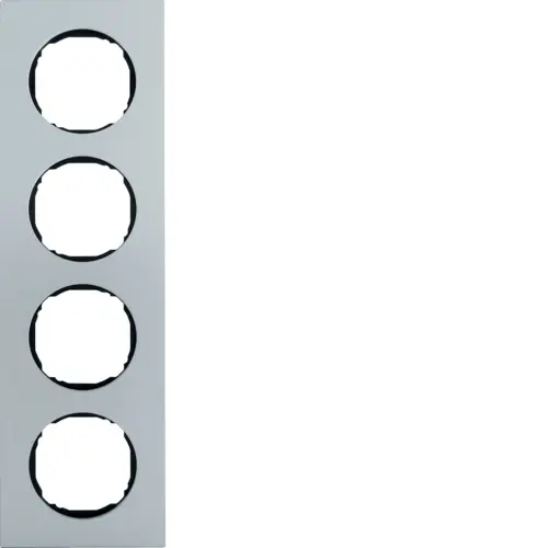 Berker 10142674 afdekraam 4-voudig vlak R8 aluminium